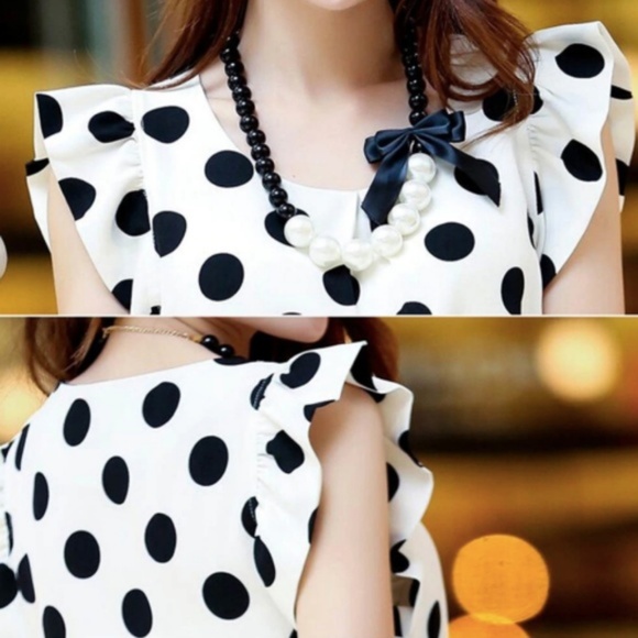 Unbranded | Polka dot blouse with ruffled sleeves - Picture 4 of 10